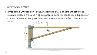 Aula 7  Exerc Extra  Unid II Equilíbrio de Corpos Rígidos  Mecânica Estática  Reações [upl. by Dworman]