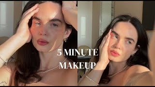 5 minute makeup routine 🎀 easy glowy look [upl. by Anohs]