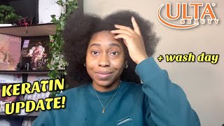 ULTA KERATIN TREATMENT UPDATE 👩🏾‍🦱 DO I STILL HAVE MY CURLS NATURAL 4C HAIR TEXTURE [upl. by Eentruoc]