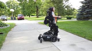 Quadriplegic using a Permobil Standing Wheelchair [upl. by Nosecyrb]