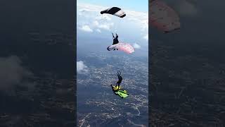 Group of Skydivers Create Formation in Sky With Parachutes Wingsuits amp Smoke Cannisters  13759481 [upl. by Aehsel]