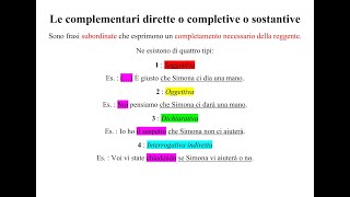 Le proposizioni subordinate completive o complementari dirette o sostantive spiegate in 7 minuti [upl. by Safko]