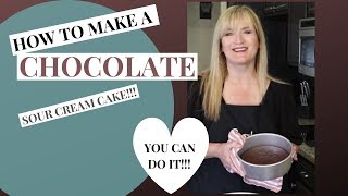 How to make CHOCOLATE SOUR CREAM CAKE l Recipe [upl. by Ezzo]