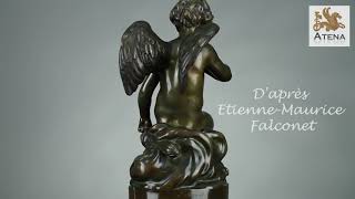 Sculpture en bronze quotAmour pensifquot daprès EtienneMaurice Falconet 17161791 [upl. by Phylis]