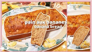 RECETTE de pain aux bananes  comment faire un pain aux bananes  banana bread  cook with me [upl. by Lacey155]