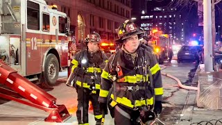 FDNY Manhattan 1076 Box 0615 Fire on the 3rd Floor of a High Rise Building Above Home Depot [upl. by Sedberry]