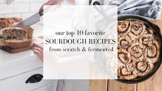 Top Ten FAVORITE Sourdough Recipes  How to Use a Sourdough Starter  Fermented foods [upl. by Nereen]