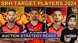 SRH AUCTION STRATEGY 2024  SRH TARGET PLAYERS  RETAINED AND RELEASE PLAYERS LIST  IPL 2024 TRADE [upl. by Aluk]