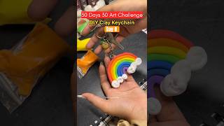 DIY Clay Keychain  Rainbow keychain shortviral diy diycrafts artandcraftartshorts keychain [upl. by Olimac]