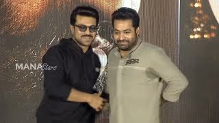 Ram Charan and NTR Funny Moment  RRR Press Meet  Manastars [upl. by Acinemod755]