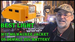 Best Emergency Light  Milwaukee Jacket With Dewalt Battery [upl. by Eelsnia]