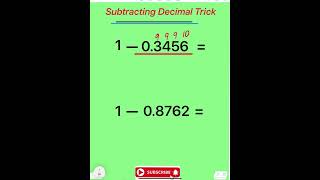 📌➡️ Subtracting Decimal Trick fun maths for you youtubeshorts ❗️📌 [upl. by Toms105]