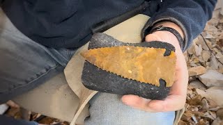 FlintKnapping Tutorial Part 1 Georgia Jasper Bolen Bevel [upl. by Anilrats726]