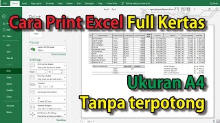 cara print excel full kertas A4 rapi dan tidak terpotong [upl. by Bully513]