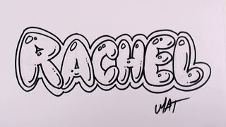 Graffiti Writing Rachel Name Design 46 in 50 Names Promotion  MAT [upl. by Nnairam541]