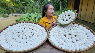 How to prepare and make spring rolls with steamed green vegetables sold at the market  Ly Thi Tam [upl. by Hait]