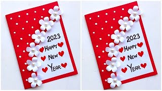 Happy New year card 2023  How to make new year greeting card  DIY New year card making easy [upl. by Faubert464]