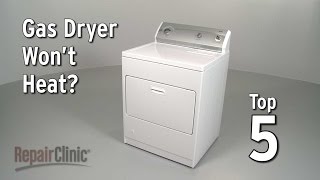 Top 5 Reasons Gas Dryer Is Not Heating — Dryer Troubleshooting [upl. by Odama]