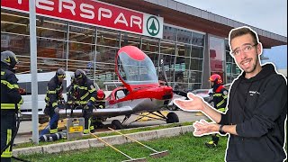 Aereo IN EMERGENZA atterra al SUPERMERCATO 😅 in Italia [upl. by Atinaujnas]