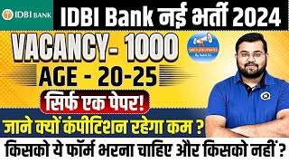 IDBI Executive Notification 2024 IDBI ESO Job Profile Salary Selection Process [upl. by Lallage]