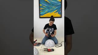 making a decorative papier mache pendant lamp idea diy handmade [upl. by Grove]