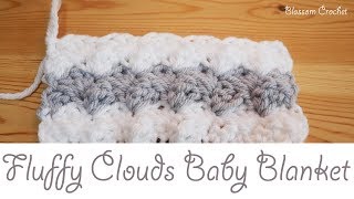 Easiest Crochet Baby Blanket  Fluffy Clouds [upl. by Onairelav]