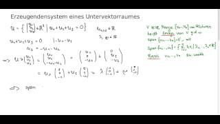 BasisErzeugendensystem eines Untervektorraumes [upl. by Anabelle796]