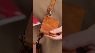 Ruby Leather Crossbody Phone Bag with Mini Pouch [upl. by Viccora687]