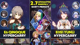 E6 Qingque Hypercarry amp E0S1 Yunli Hypercarry  Apocalyptic Shadow 4  Honkai Star Rail 27 [upl. by Stefano813]