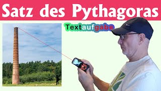 Satz des Pythagoras  Textaufgaben – Schornstein [upl. by Noelyn]