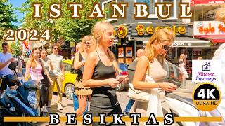 Istanbul Akaretler amp Besiktas 4K Walking Tour  Row Houses Turkish FoodsCozy CafÃ© Bars  Aug 2024 [upl. by Ibocaj]