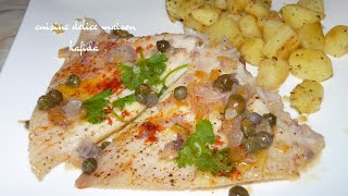 Recette des ailes de raie aux câpres 😍😍skate wing with capers [upl. by Aramat]