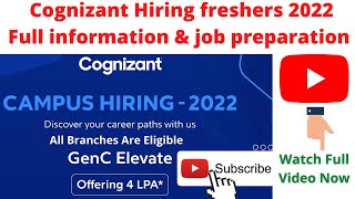 Cognizant Hiring freshers 2022 Full information amp job preparation with interview job trending [upl. by Ynots232]