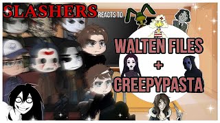 Slashers react to CREEPYPASTA amp WALTEN FILES ORIGINAL [upl. by Yrroc]