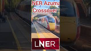 Two LNER Azuma Trains Cross at Cramlington Railway Station [upl. by Hussar]