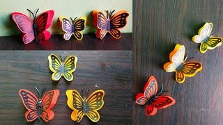 How To Make Butterfly With Paper💥 ll Handmade Craft ll Wall Decoration Ideas [upl. by Ayimat]