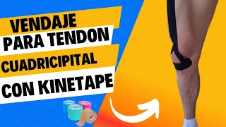 TUTORIAL de VENDAJE con KINESIOTAPE para TENDINITIS CUADRICIPITAL [upl. by Adolf]