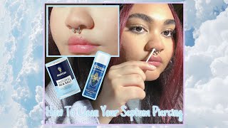 How to clean your septum piercing  Sea Salt Soak  H2Ocean Aftercare Spray tutorial [upl. by Pattison]