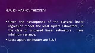 Gauss Markov Theorem [upl. by Klarrisa]