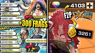 I have over 4100 diamonds amp 3200 gold frags on my F2P account in One Piece Bounty Rush [upl. by Brigitte]