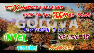 GOLOVA SEASON 3 amp 2 INTEL ARTIFACTS MONKEYS FISHING RED X LOCATION ZOOMED MAP OUTBREAK ZOMBIES [upl. by Cord975]