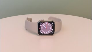 Apple Watch Series 8 GPS 41mm Starlight Aluminum Case with Starlight Sport Band  SM [upl. by Slade480]