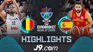 Belgium 🇧🇪 v Spain 🇪🇸  J9 Highlights  FIBA EuroBasket 2025 Qualifiers [upl. by Lust254]