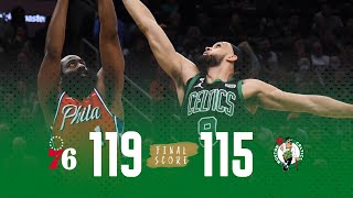 INSTANT REACTION James Hardens 45 points stuns Celtics as Embiidless Sixers take Game 1 in Boston [upl. by Eiramit739]