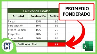 Como Calcular el Promedio Ponderado en Excel [upl. by Henry]