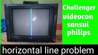 videocon slim tv horizontal line problem  horizontal line is videocon crt tv [upl. by Aneehc]