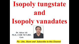 Isopoly Tungstate and Isopoly Vanadates Tungstate and Vanadates [upl. by Aundrea]