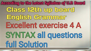 UP Board English Noun Syntax exercise 4 A Class 12 Syntax Noun PracticeNouns in English Grammar [upl. by Bohs]