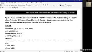 IIR Filter Designing with Ncascaded sections  Stability of IIR filters  DSP Recorded Lecture3 [upl. by Nnilsia]