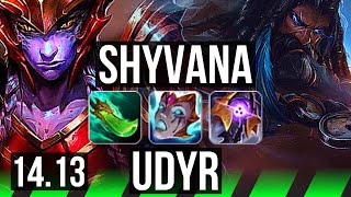 SHYVANA vs UDYR JGL  Rank 1 Shyvana 9312  NA Challenger  1413 [upl. by Aneris]